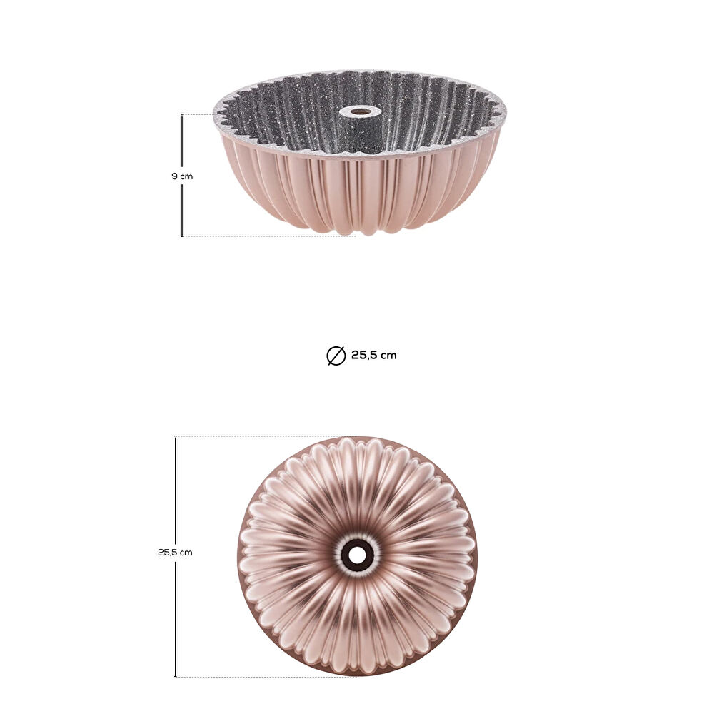 Karaca Cake Pro Dilimli Rosegold Döküm Kek Kalıbı thumbnail 3