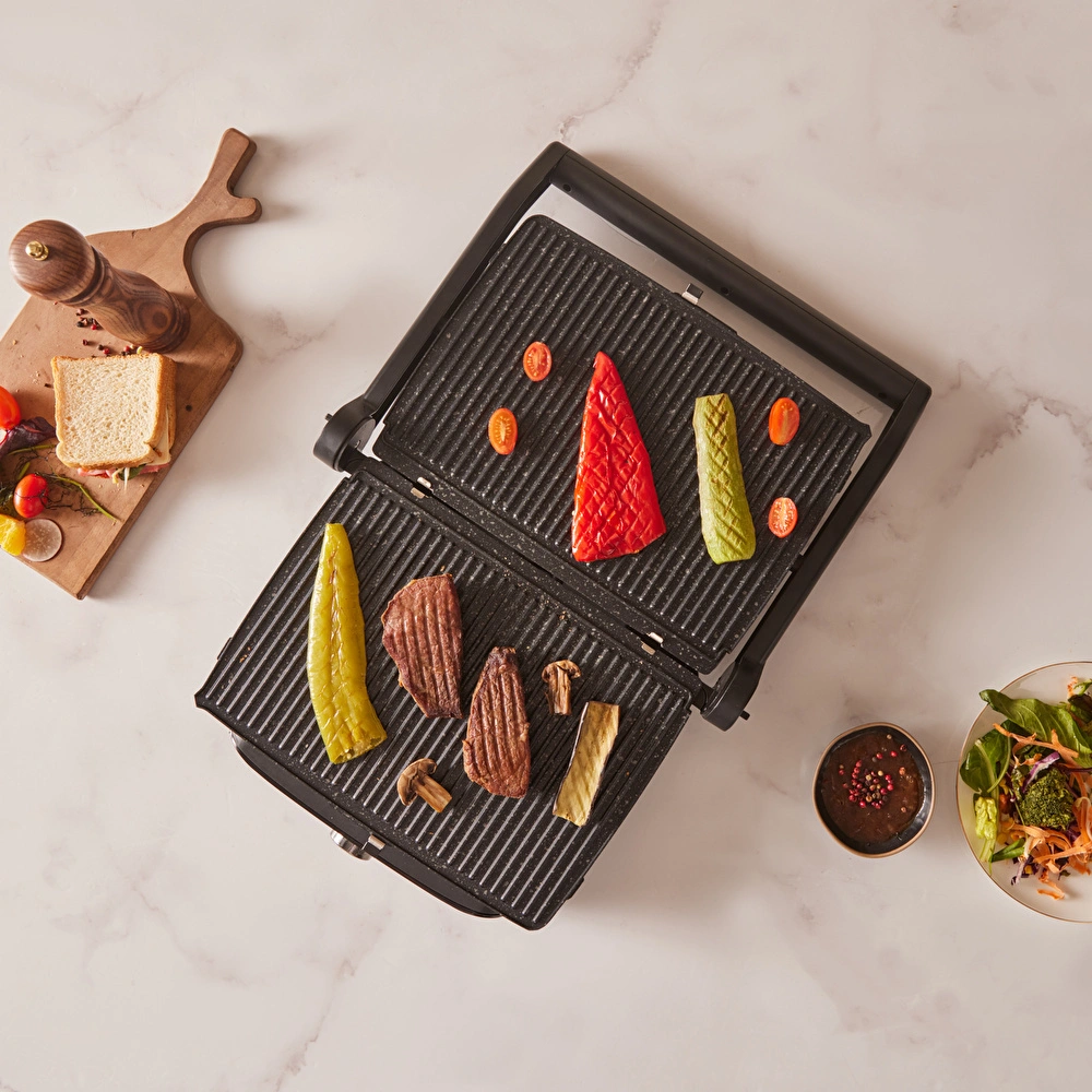 Karaca Gastro Grill Glass Premium 2400W Tost ve Izgara Makinesi Beyaz görseli 4