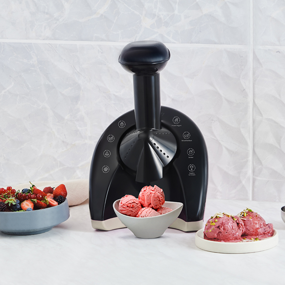 Karaca Frozen Healthy Ice Cream Machine Sağlıklı Dondurma ve Sorbe Makinesi Retro Krem görseli 1