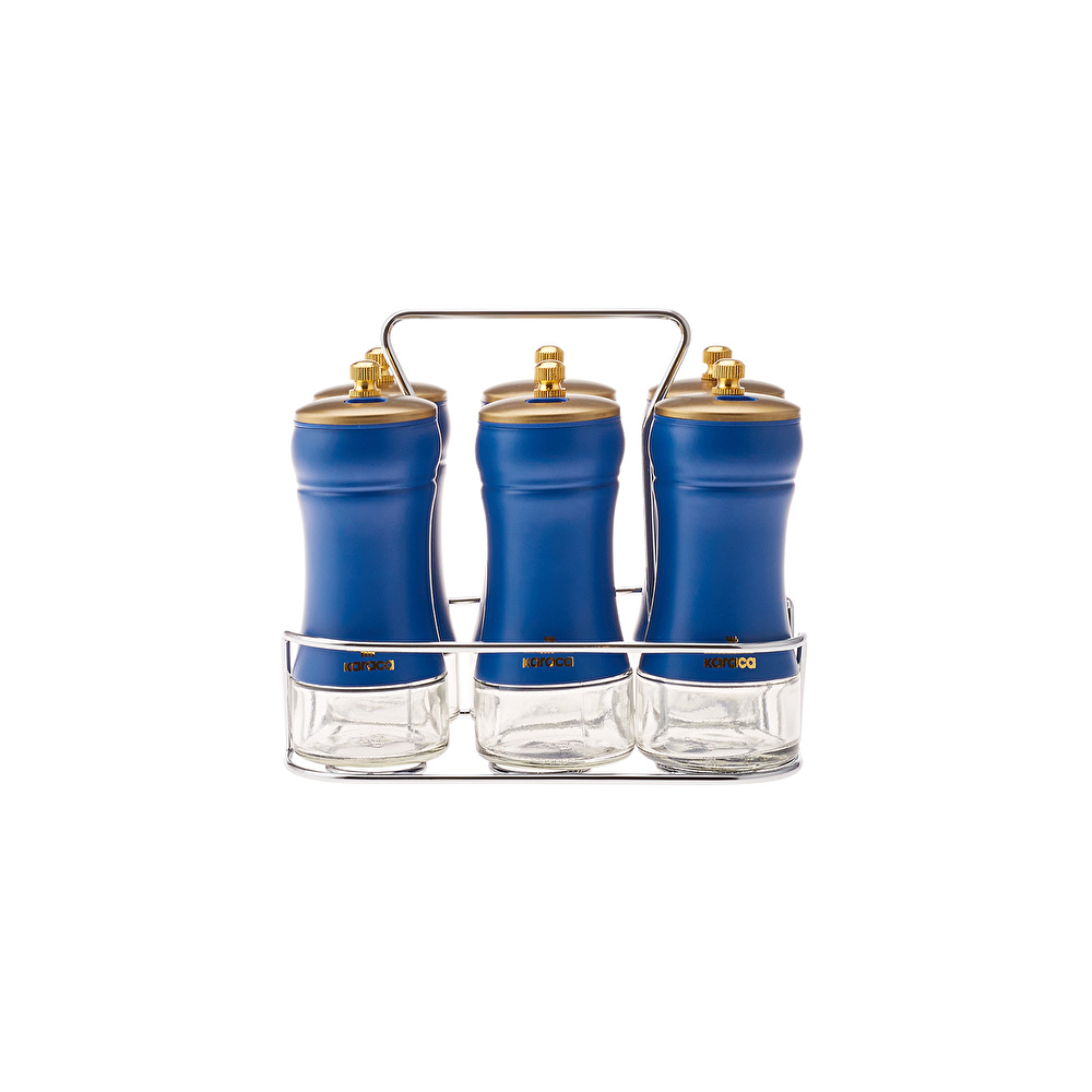Karaca Blue Berry 7 Parça Kare Cam Baharat Takımı görseli 2