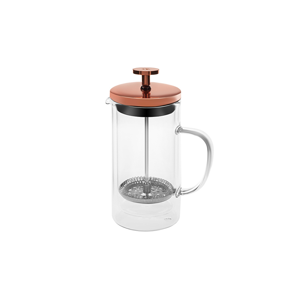 Karaca Pia Çift Cidarlı Borosilikat Cam French Press 350 ml Bronze  görseli 4