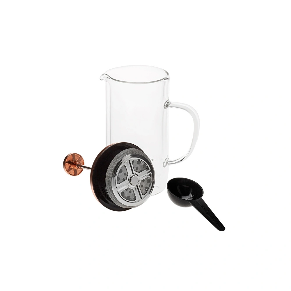 Karaca Pia Çift Cidarlı Borosilikat Cam French Press 350 ml Bronze  görseli 5