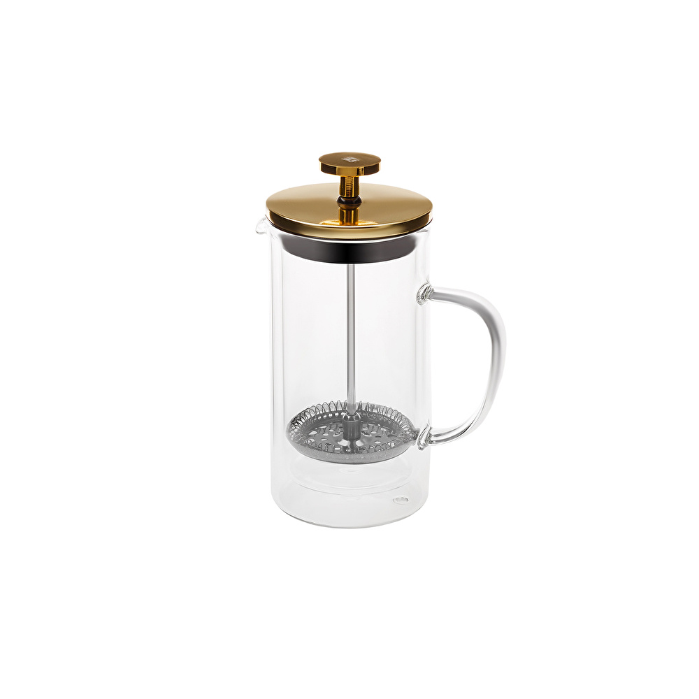 Karaca Pia Çift Cidarlı Borosilikat Cam French Press 350 ml Gold görseli 1