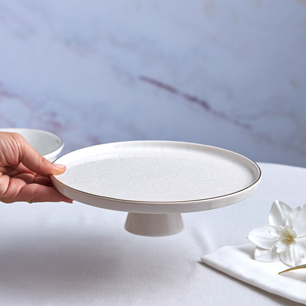 KARACA CALVIN AYAKLI SERVİS TABAĞI 23 CM görseli 2