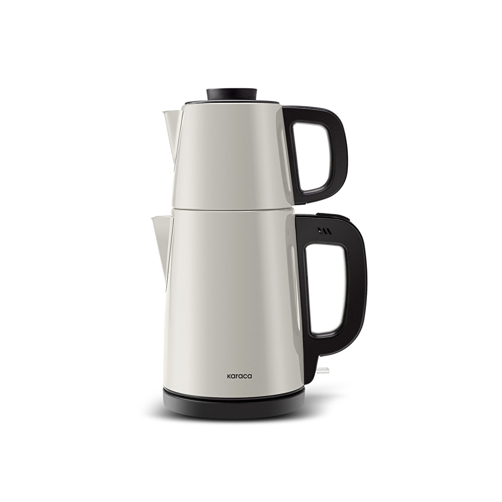 Karaca Tea Break 2 in 1 Çelik Su Isıtıcı Çay Makinesi Krem Inox görseli 5