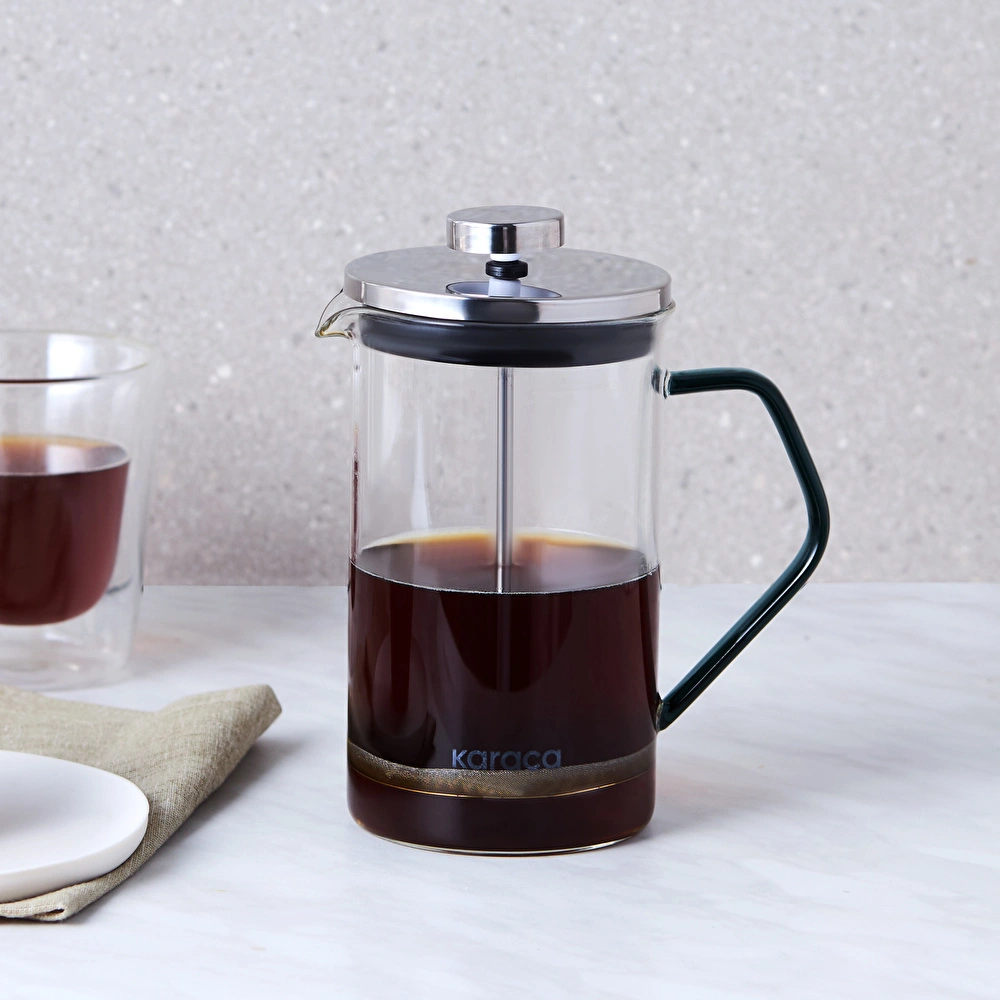 Karaca Coffe Bean Borosilikat Cam French Press Cool Green 600 ml görseli 1