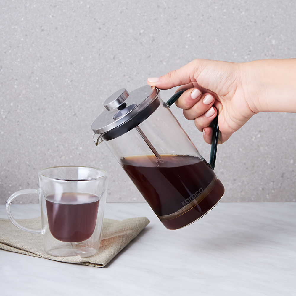 Karaca Coffe Bean Borosilikat Cam French Press Cool Green 600 ml görseli 2
