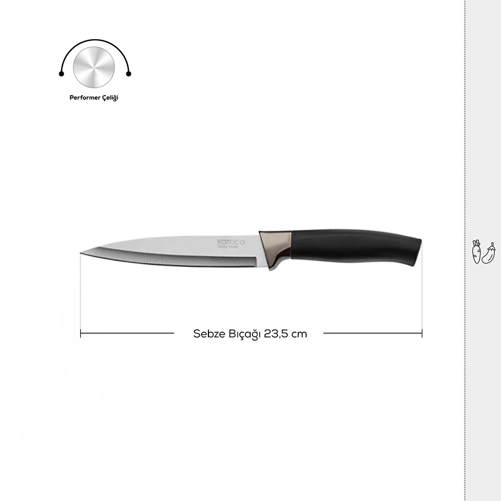 Karaca Helios Doğrama Bıçağı Black 23 cm görseli 3