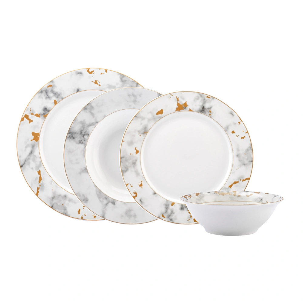 Karaca Forever Bone Marble 24 Parça 6 Kişilik Yemek Takımı görseli 2