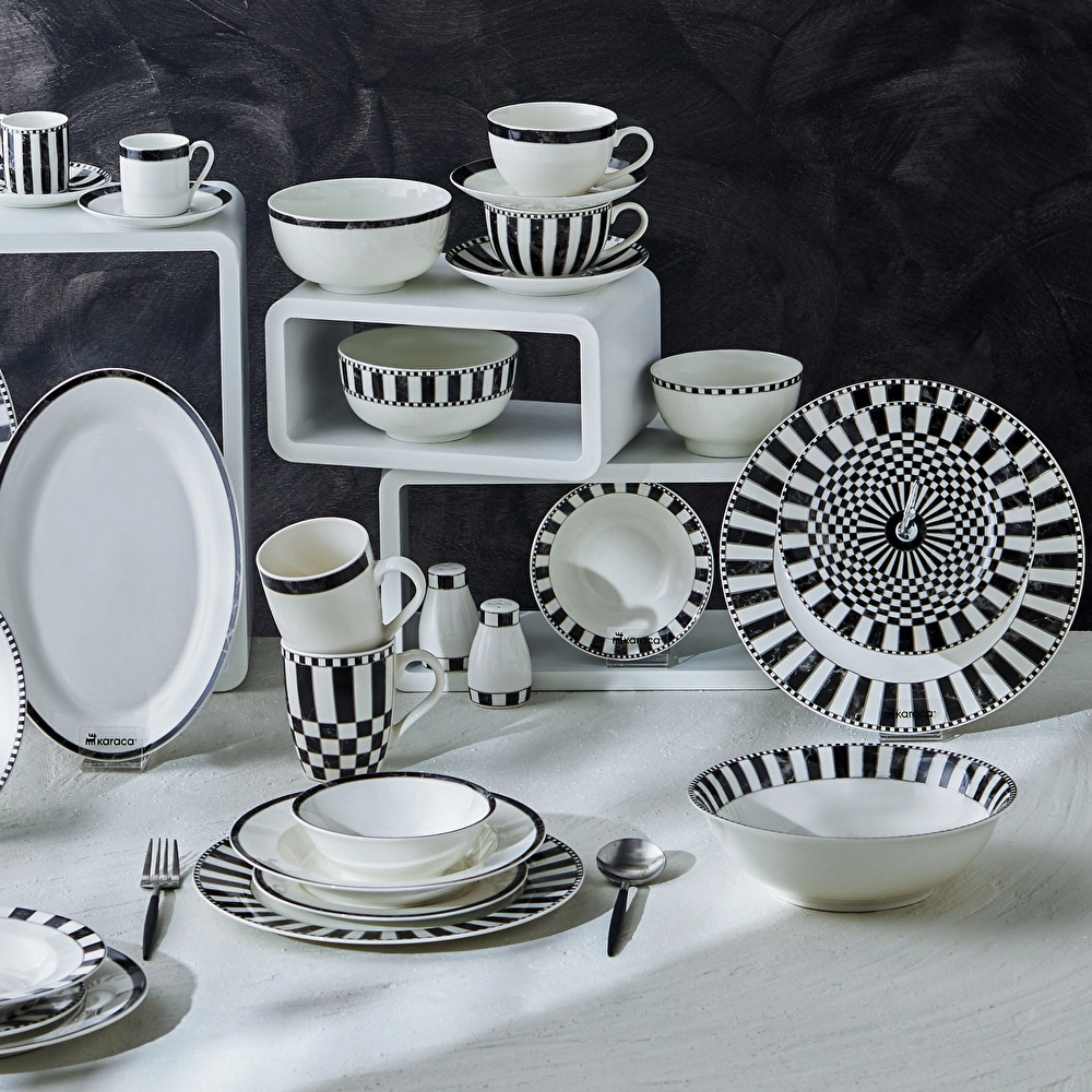 Karaca Damalı Porselen Servis Tabağı 27 cm görseli 4