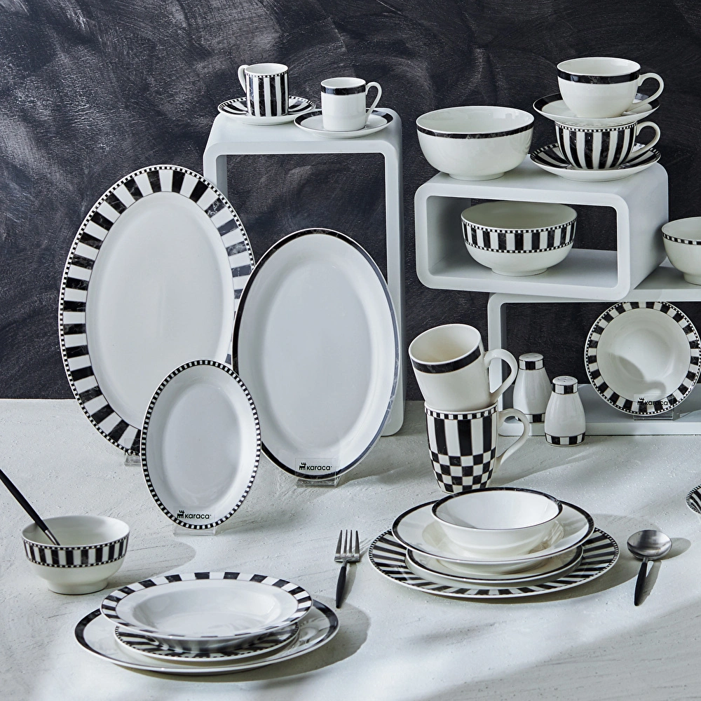 Karaca Damalı Porselen Servis Tabağı 27 cm görseli 5