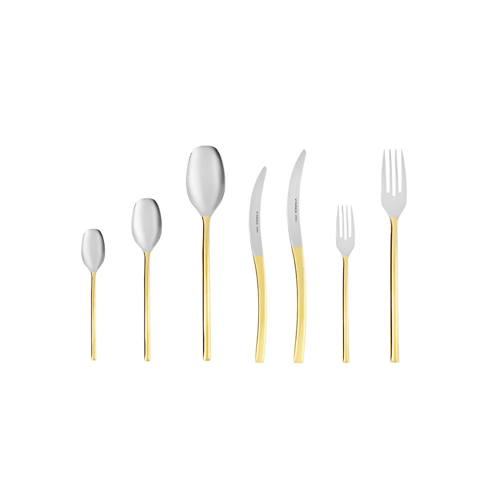 Karaca Dora 316+ Çelik 84 Parça 12 Kişilik Premium Gold Çatal Kaşık Bıçak Seti Kutulu görseli 2