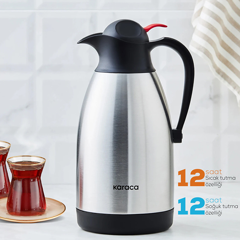 Karaca Clark İnox Çelik Çay Termosu 2 L görseli 3