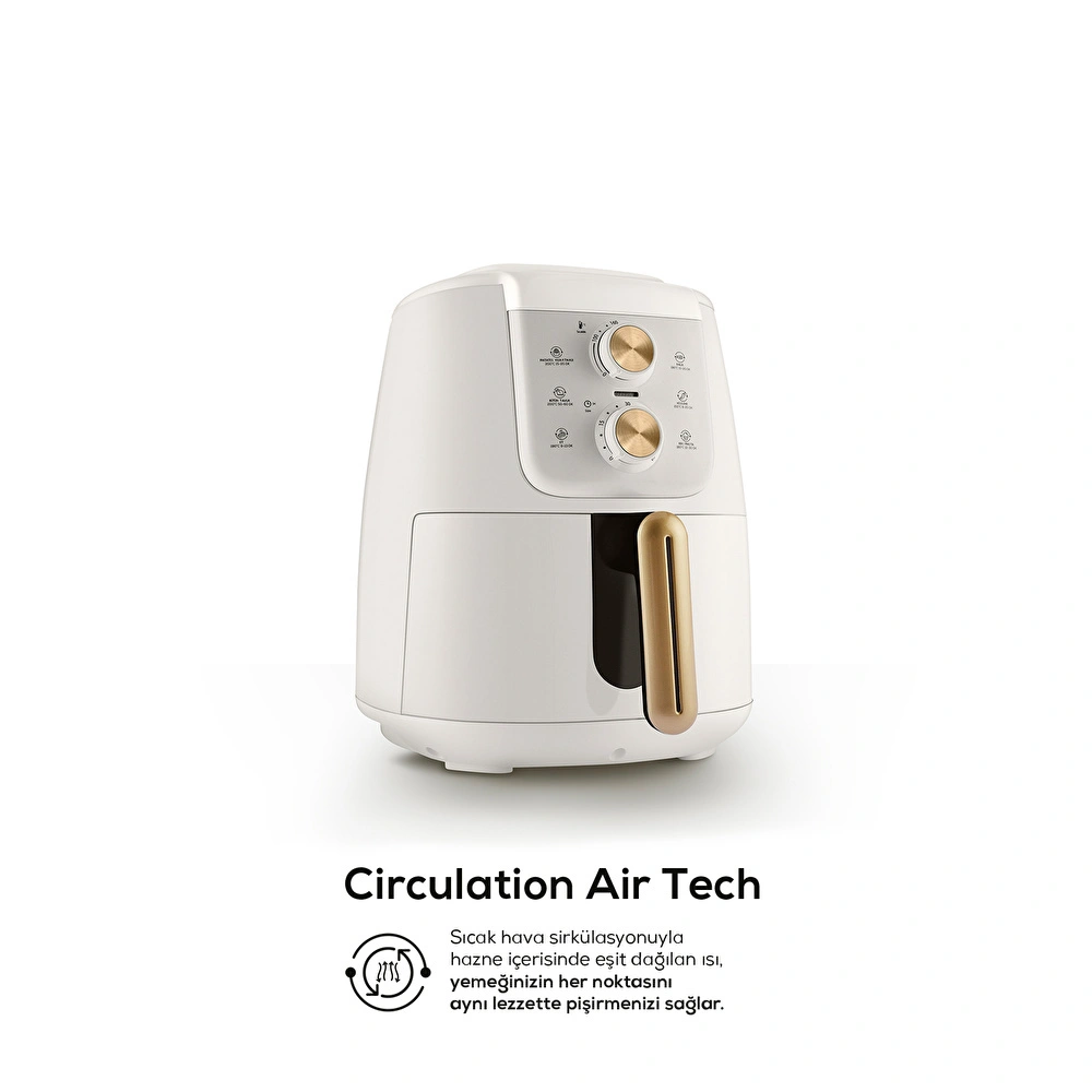 Karaca Air Pro Cook Manuel XL Airfryer Krem Gold 4 Kişilik görseli 4