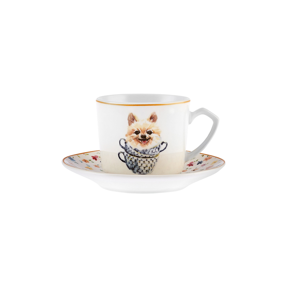 Karaca Köpekli 6 Kişilik Kahve Fincan Takımı 80 ml görseli 7