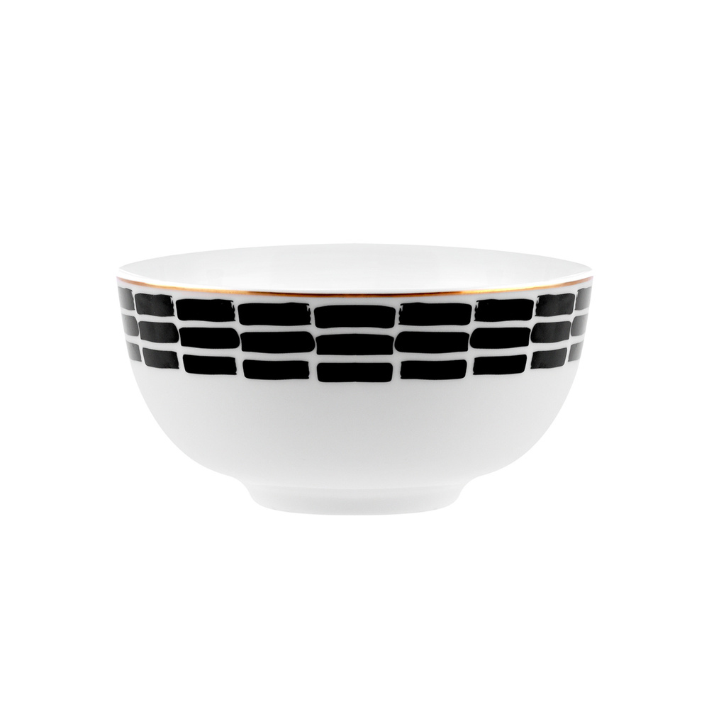 Karaca Monstera Porselen Şerit Çizgili Noodle Kase 14 cm görseli 1