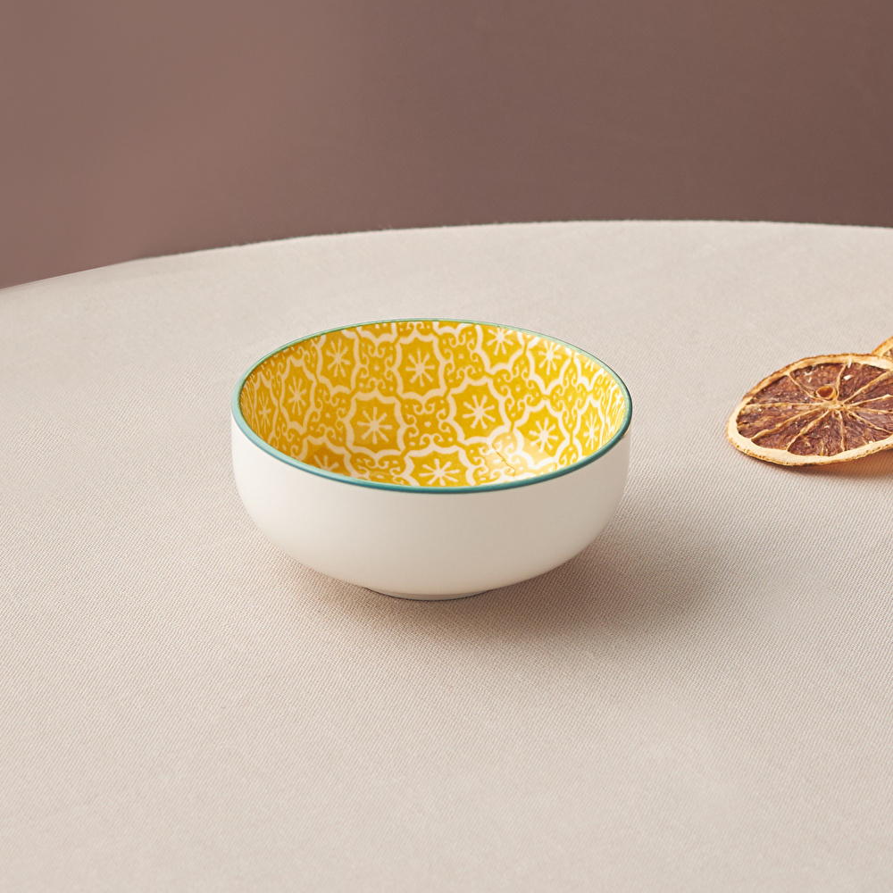 Karaca Floral Sarı Round Çerezlik 10 cm görseli 1