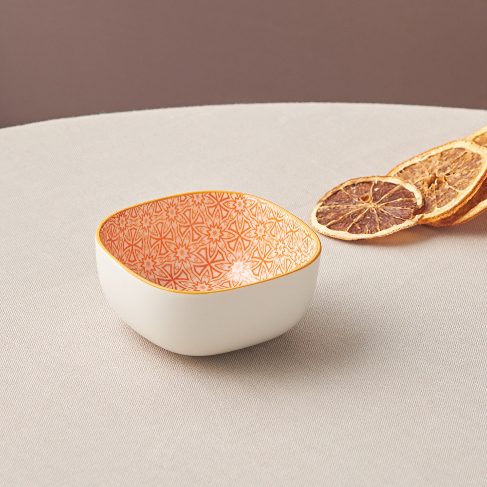 Karaca Floral Turuncu Square Çerezlik 10 cm görseli 1