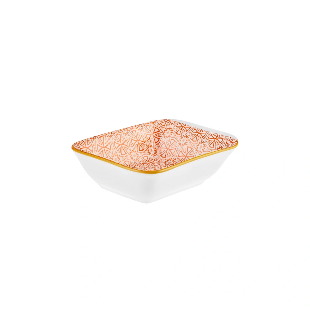 Karaca Floral Turuncu Rectangle Çerezlik/Sosluk 10 cm görseli 2