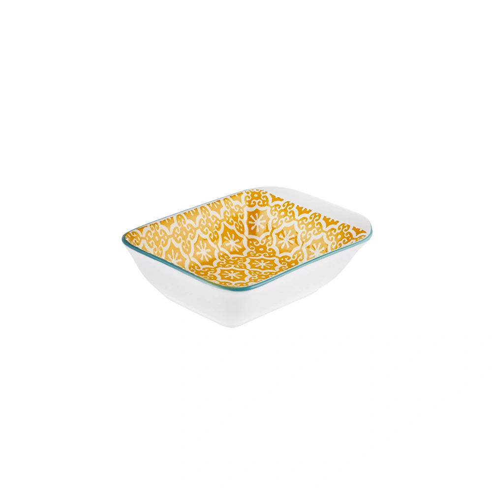 Karaca Floral Sarı Rectangle Çerezlik/Sosluk 10 cm görseli 3