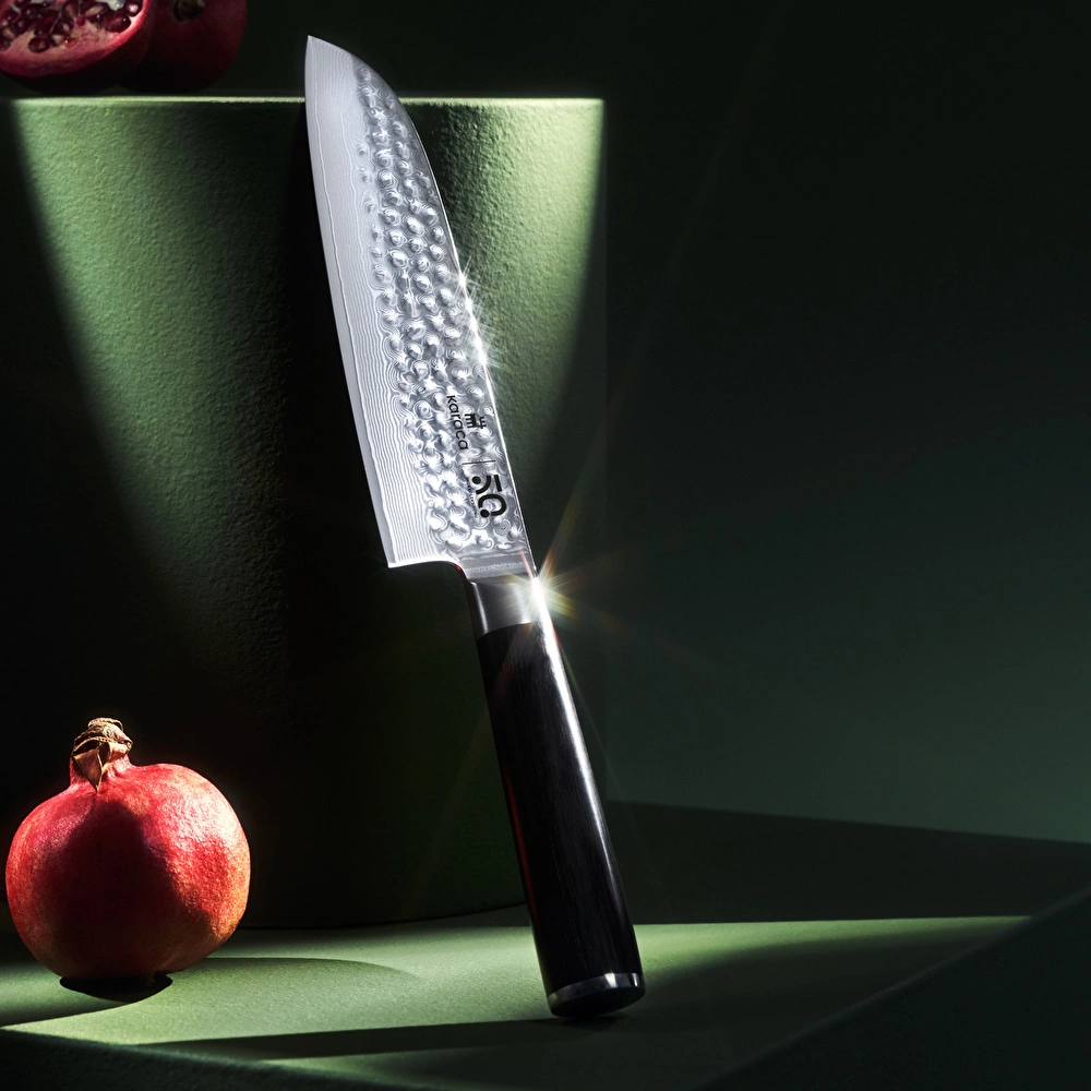 Karaca 50. Yıl İmza Koleksiyonu x Damascus Santoku Bıçağı görseli 3