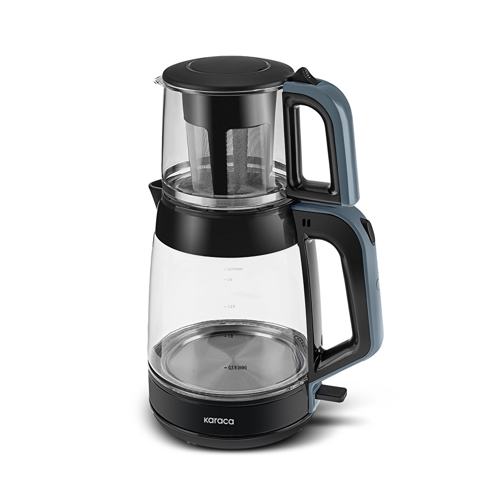 Karaca Glass Tea XL 2in1 Cam Çay Makinesi ve Kettle Ocean Wave görseli 3