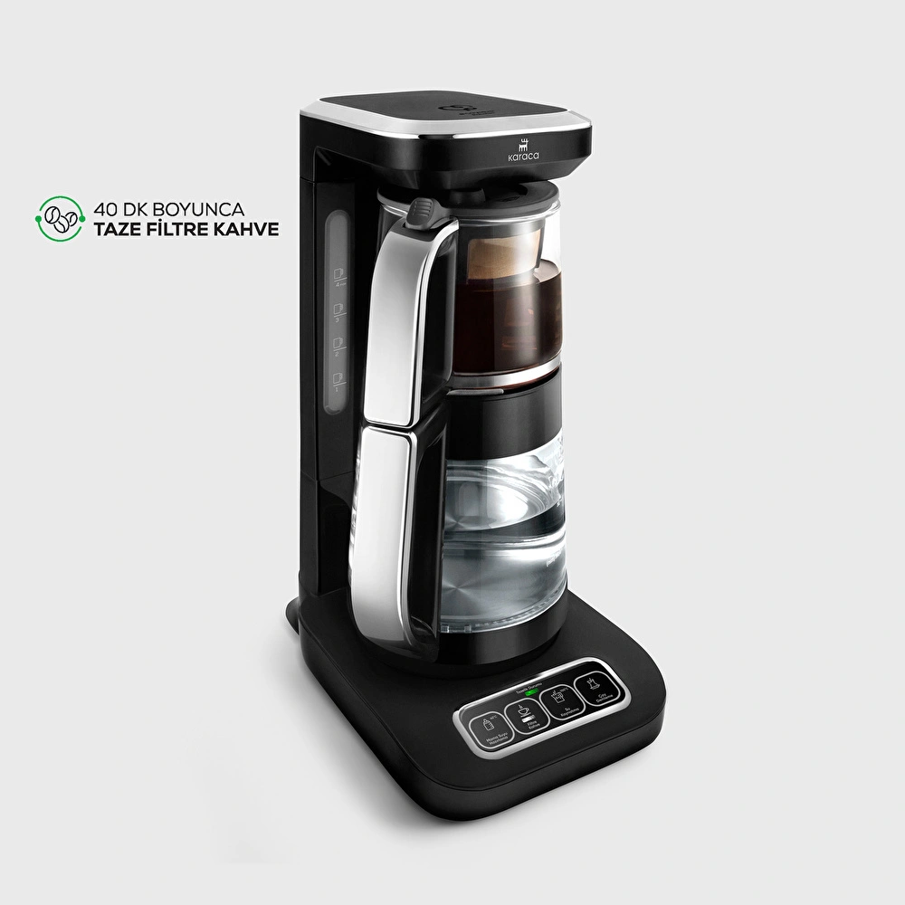 Karaca Robotea Pro 4 in 1 Konuşan Cam Çay Makinesi Black Chrome görseli 4