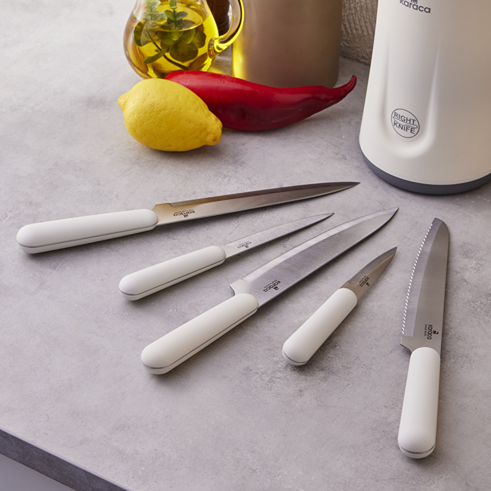 Karaca Right Knife Soft Touch 6 Parça Bıçak Seti Cream görseli 3