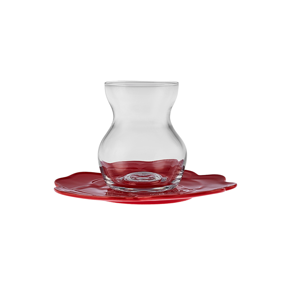 Karaca Flower 6 Kişilik Cam Çay Seti 160 ml görseli 4