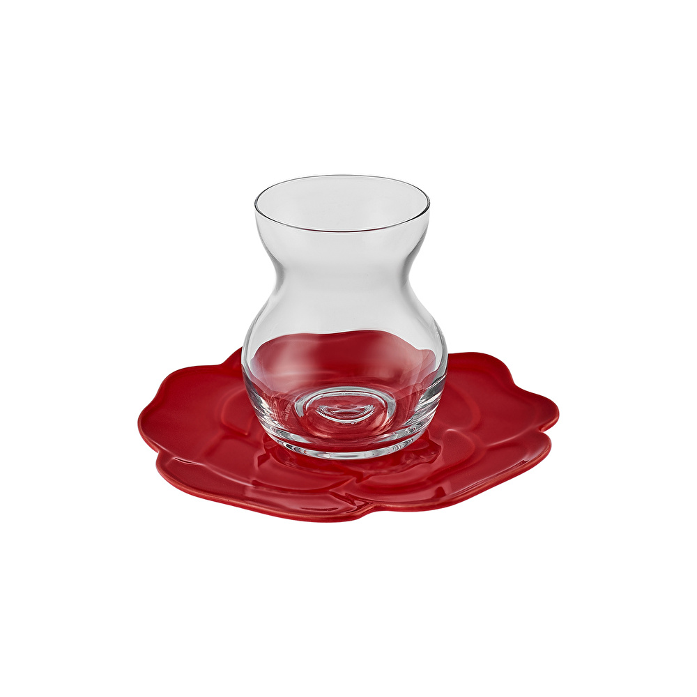 Karaca Flower 6 Kişilik Cam Çay Seti 160 ml görseli 5