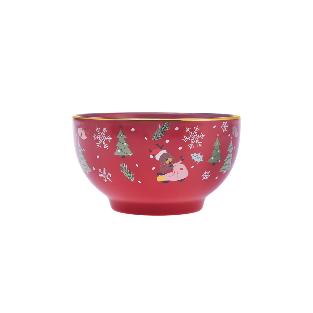 Karaca New Year Yılbaşı 24 Golden Line Noodle Kasesi 14 Cm 640 ml görseli 1