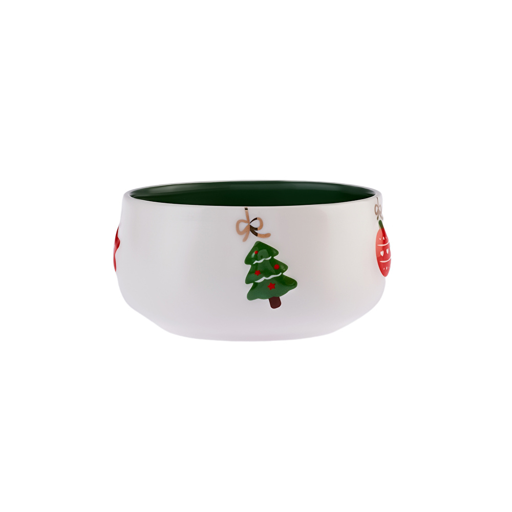 Karaca New Year Yılbaşı 24 Rölyefli Çerezlik 11 cm 400 ml Yeşil görseli 2