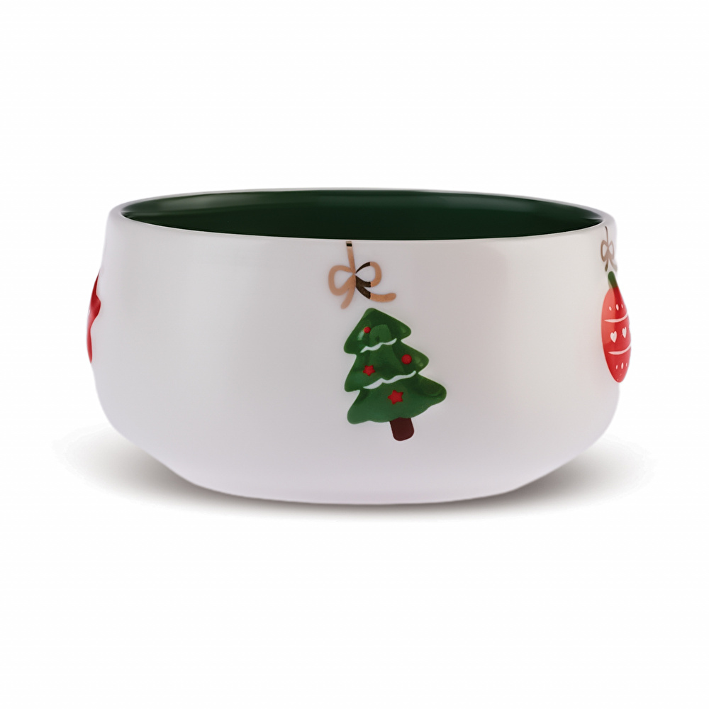 Karaca New Year Yılbaşı 24 Rölyefli Çerezlik 11 cm 400 ml Yeşil görseli 3