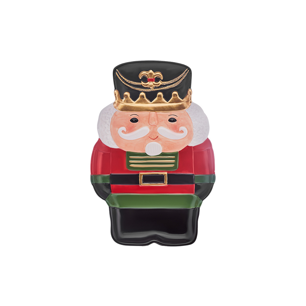 Karaca New Year Yılbaşı 24 Rölyefli Kurşun Asker Sunum Tabağı 18 cm görseli 1