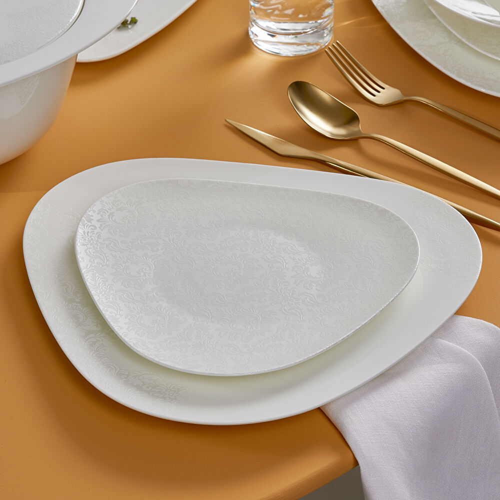 Karaca Fine Pearl Extra 50. Yıl İmza Koleksiyonu Helen 62 Parça 12 Kişilik İnci Yemek Takımı thumbnail 5