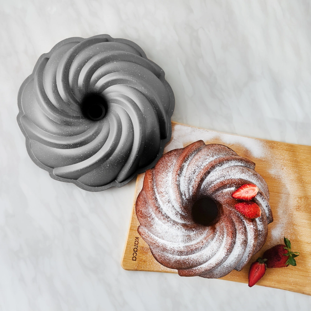 Karaca Cake Pro Pare Döküm Kek Kalıbı Antrasit 24 cm görseli 3