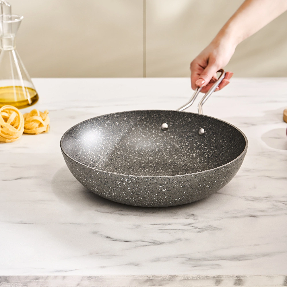 Karaca Biogranit Salvador Wok Tava 28 Cm Gri görseli 4
