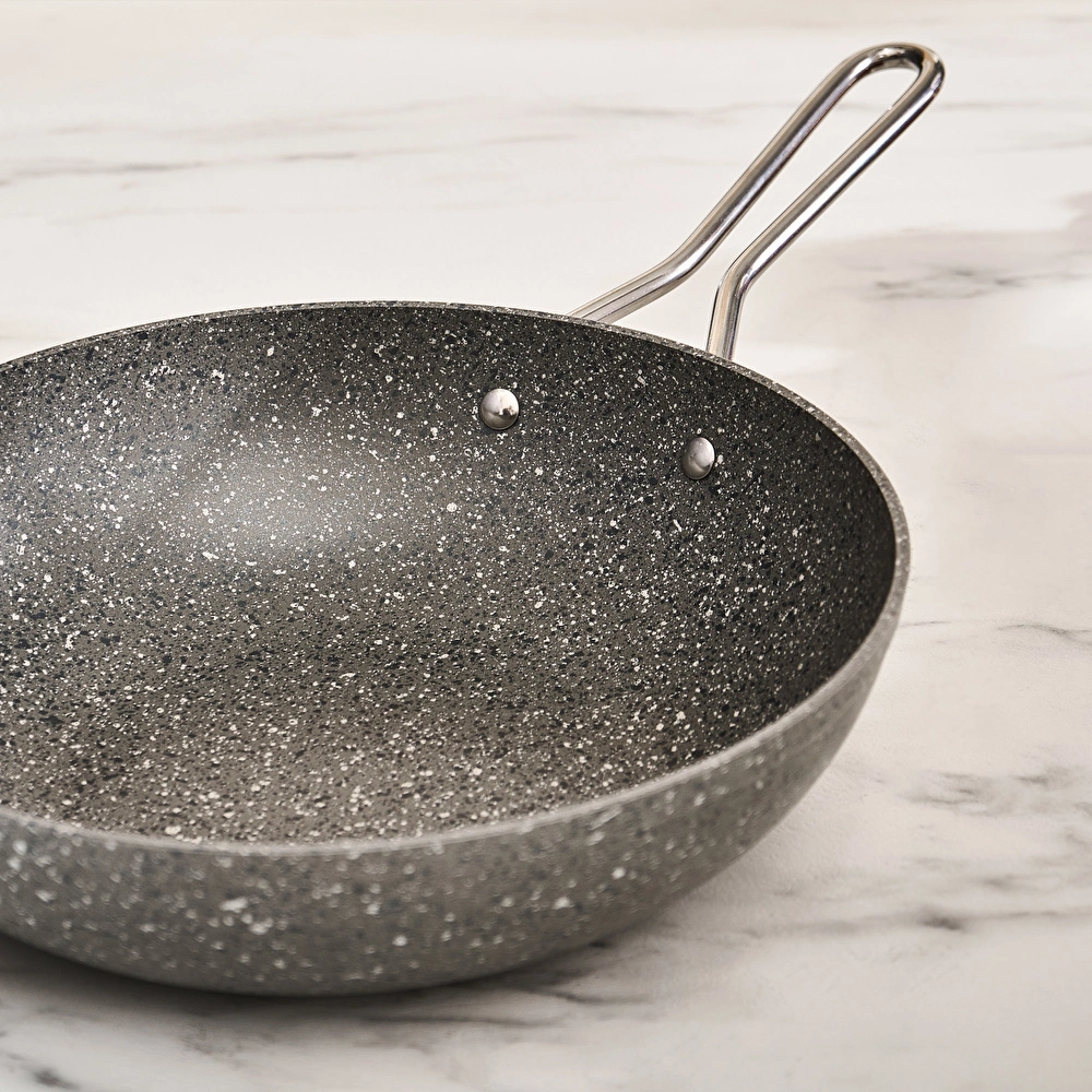 Karaca Biogranit Salvador Wok Tava 28 Cm Gri görseli 3