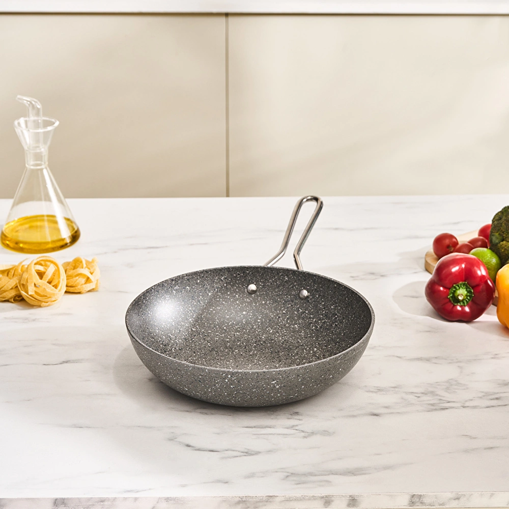 Karaca Biogranit Salvador Wok Tava 28 Cm Gri görseli 1