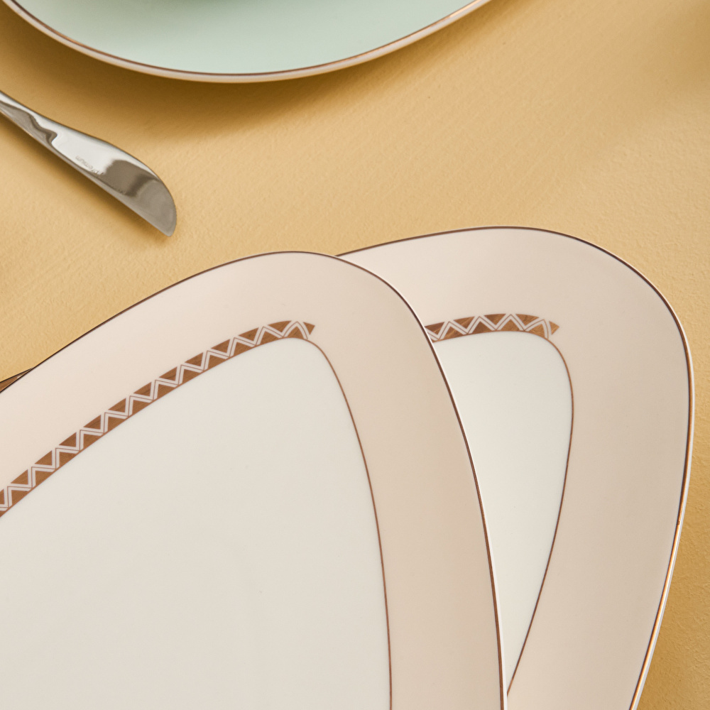 Karaca Fine Pearl Extra Abraca 62 Parça 12 Kişilik Yemek Takımı Gold görseli 4