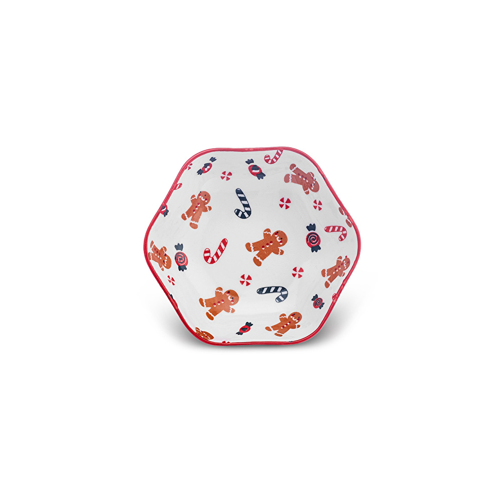 Karaca New Year Yılbaşı Gingerbread Hexagon Çerezlik 10 cm görseli 3