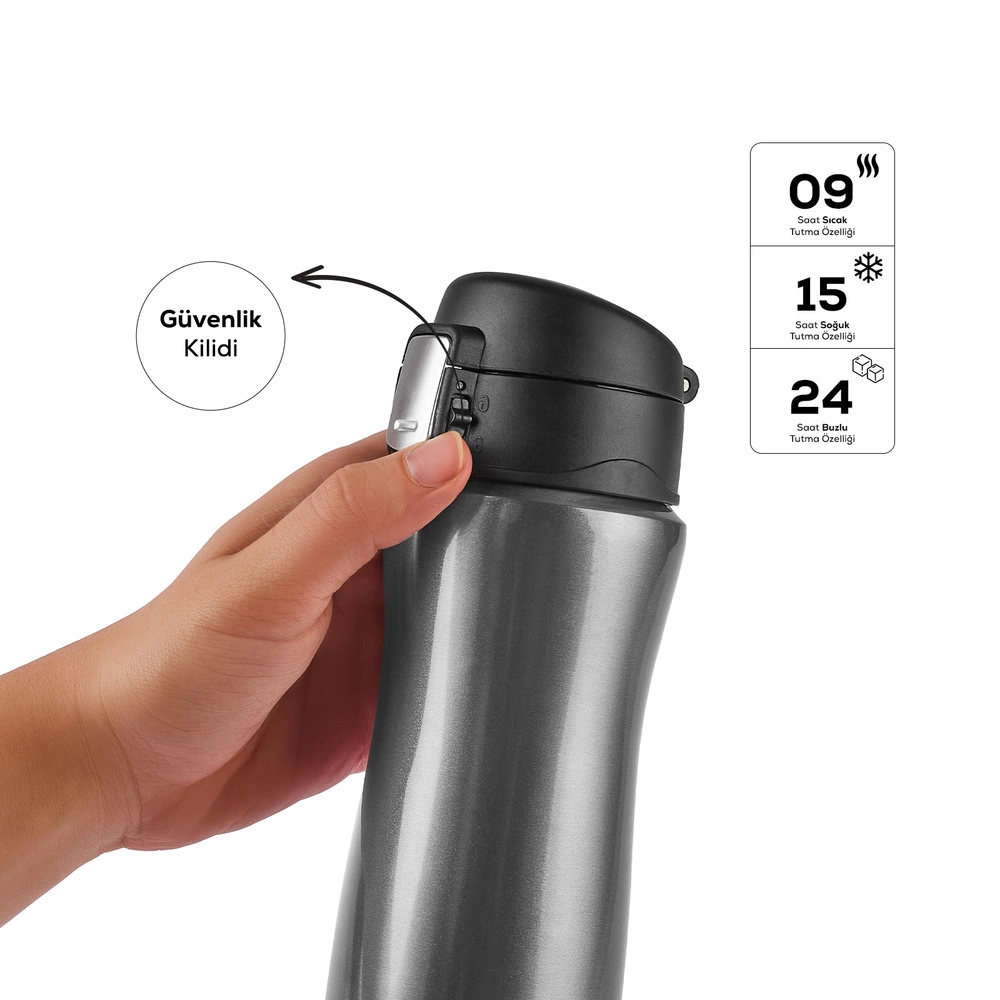 Karaca Jüpıter Inox Çelik Sızdırmaz Termos 500 ml görseli 5