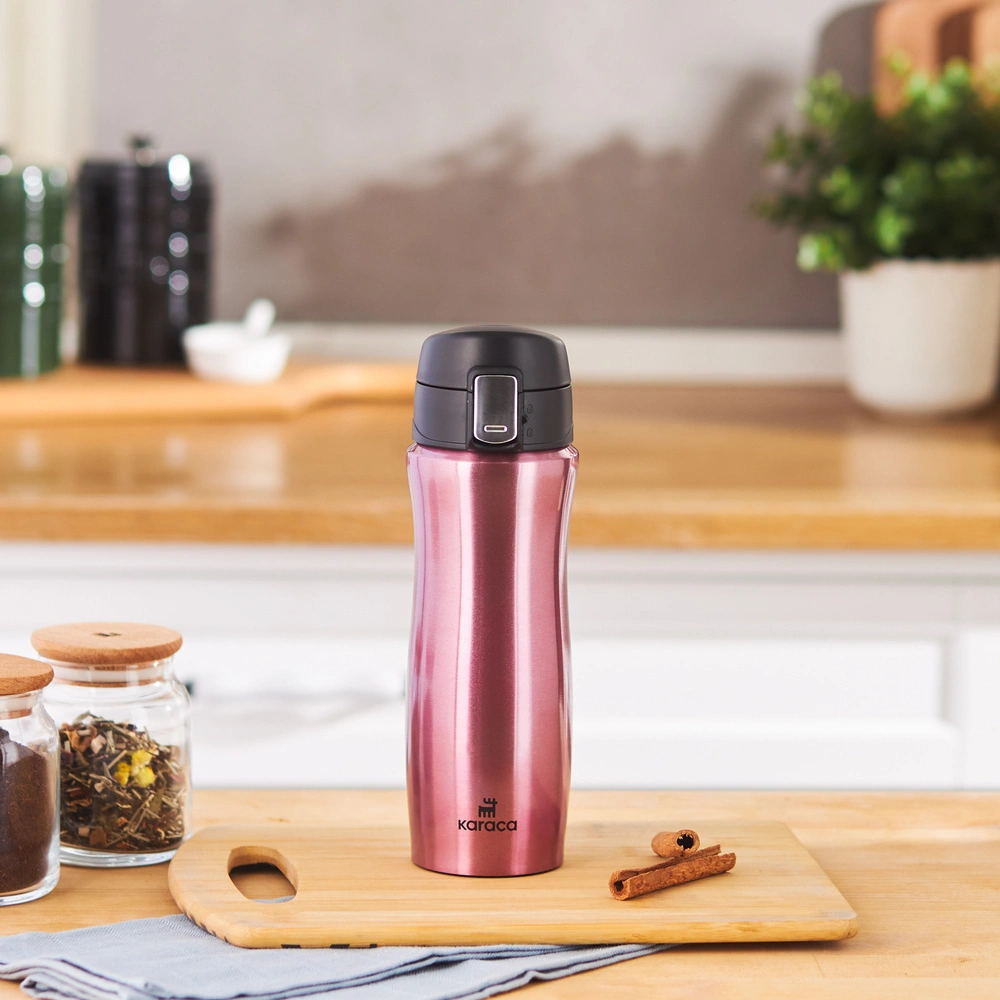 Karaca Jüpiter Inox Çelik Sızdırmaz Termos Rosegold 395 Ml  görseli 1