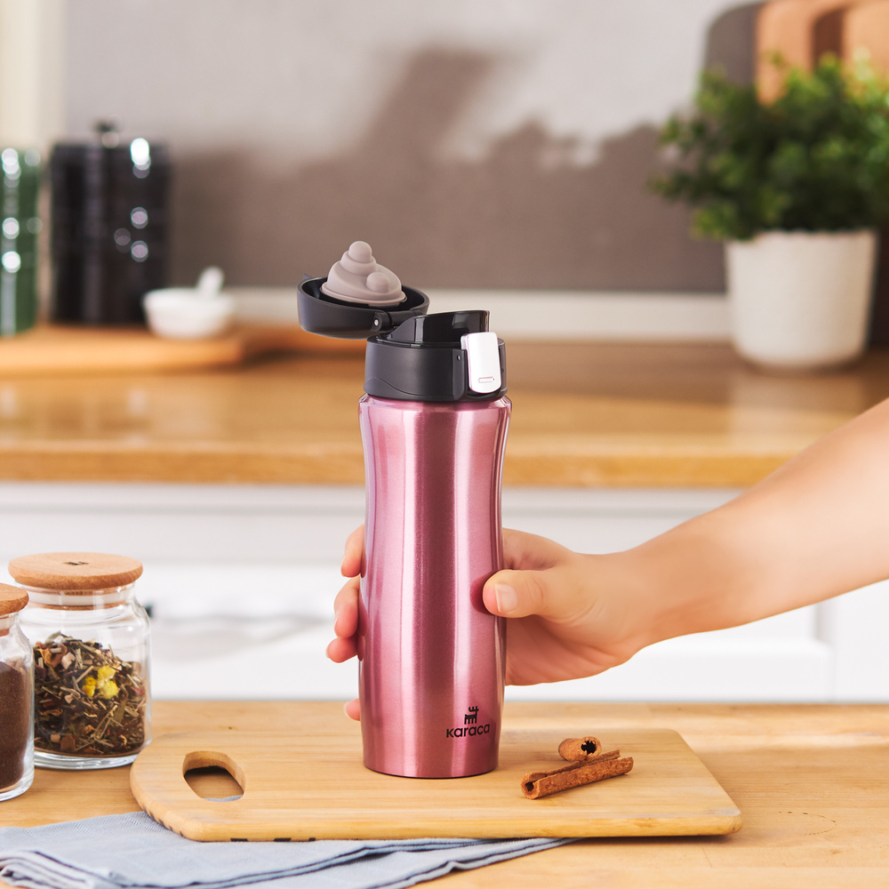 Karaca Jüpiter Inox Çelik Sızdırmaz Termos Rosegold 395 Ml  görseli 6