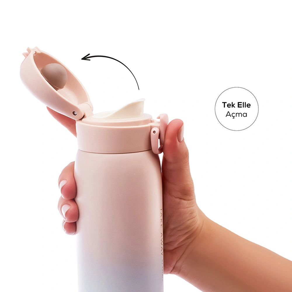 Karaca Skyfall Çelik Sızdırmaz Termos Pembe 350 ml görseli 4