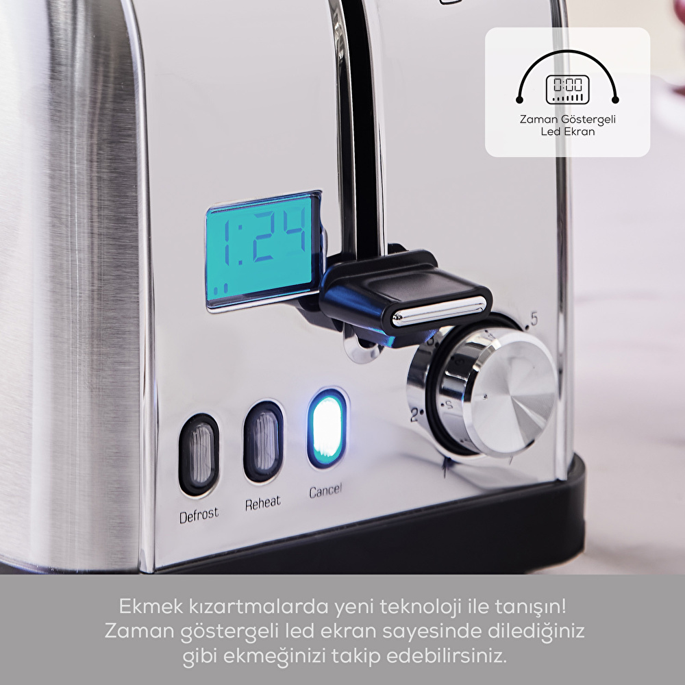 Karaca Inox Led Zaman Göstergeli Ekmek Kızartma Makinesi görseli 5