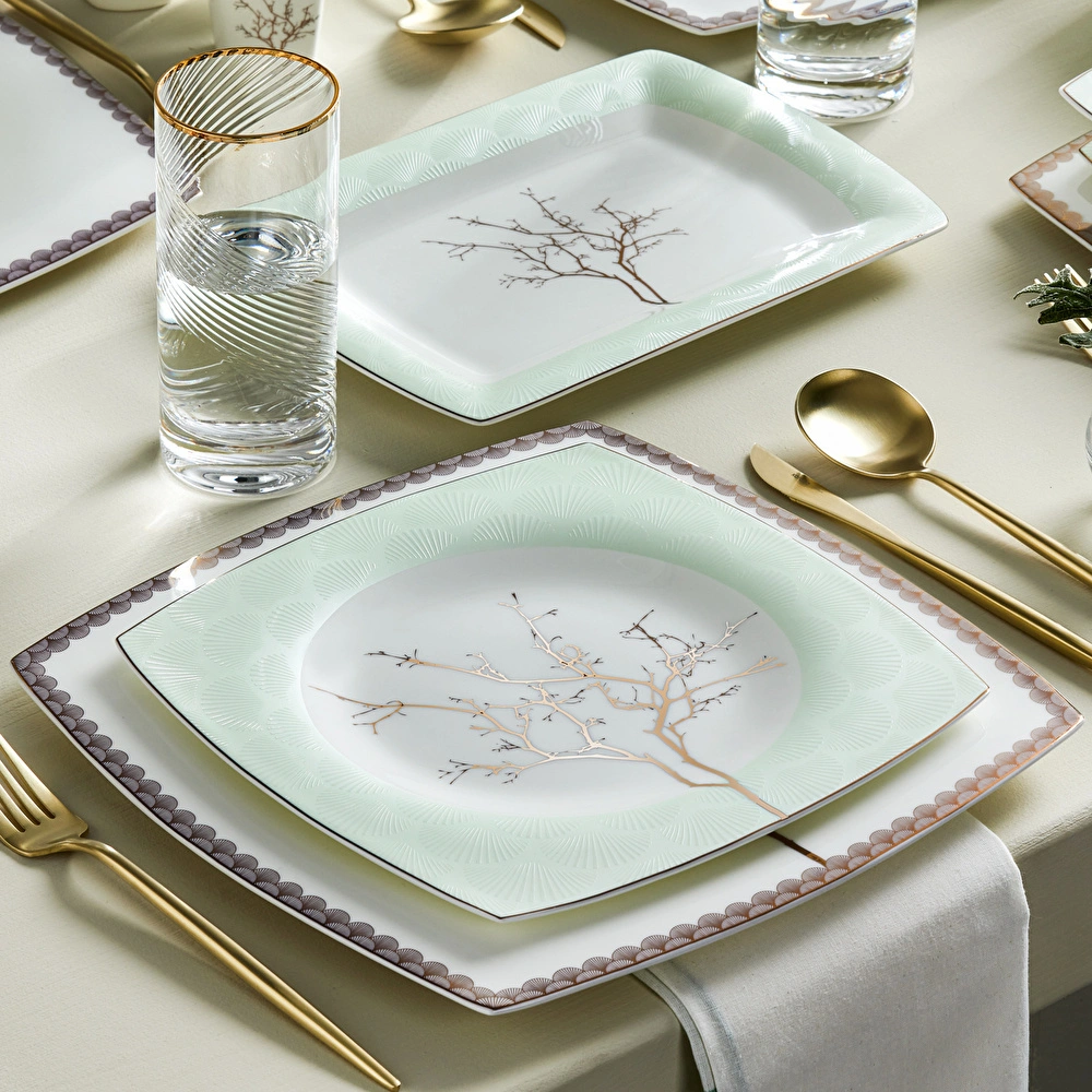 Karaca Fine Pearl Banyan 58 Parça 12 Kişilik Yemek Takımı Gold görseli 5