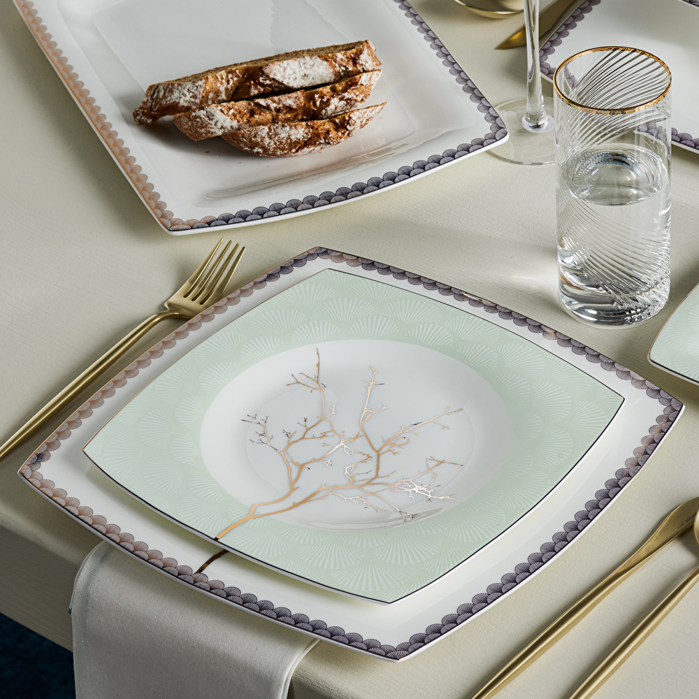 Karaca Fine Pearl Banyan 58 Parça 12 Kişilik Yemek Takımı Gold görseli 9