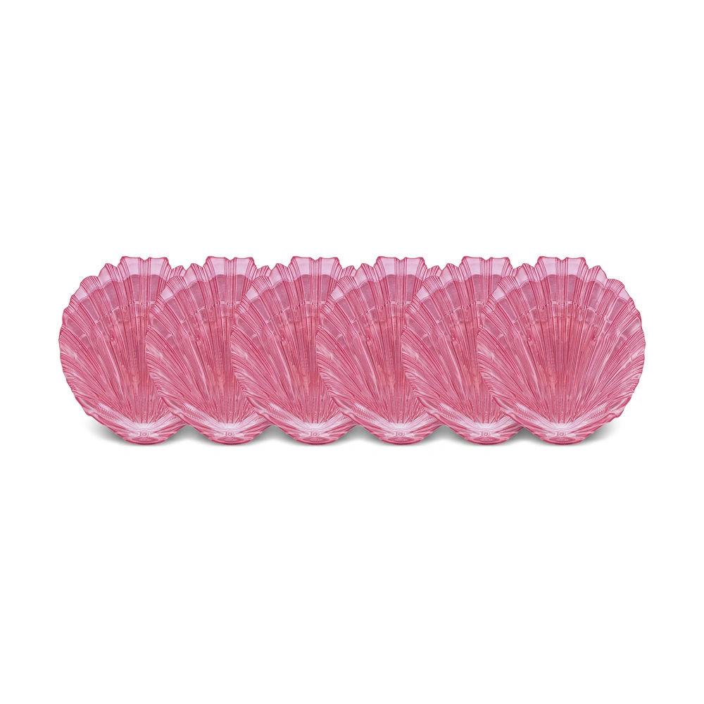 Karaca Madison 6 Parça Lüsterli Cam Pasta Seti 21 cm Pembe görseli 2
