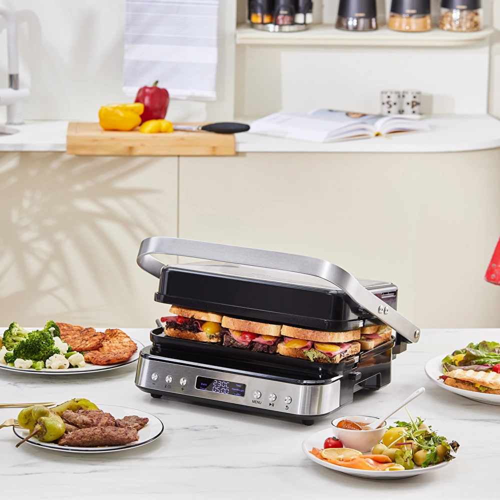 Karaca Presto 3 in1 Digital Inox 2009 Izgara, Waffle Ve Tost Makinesi görseli 1